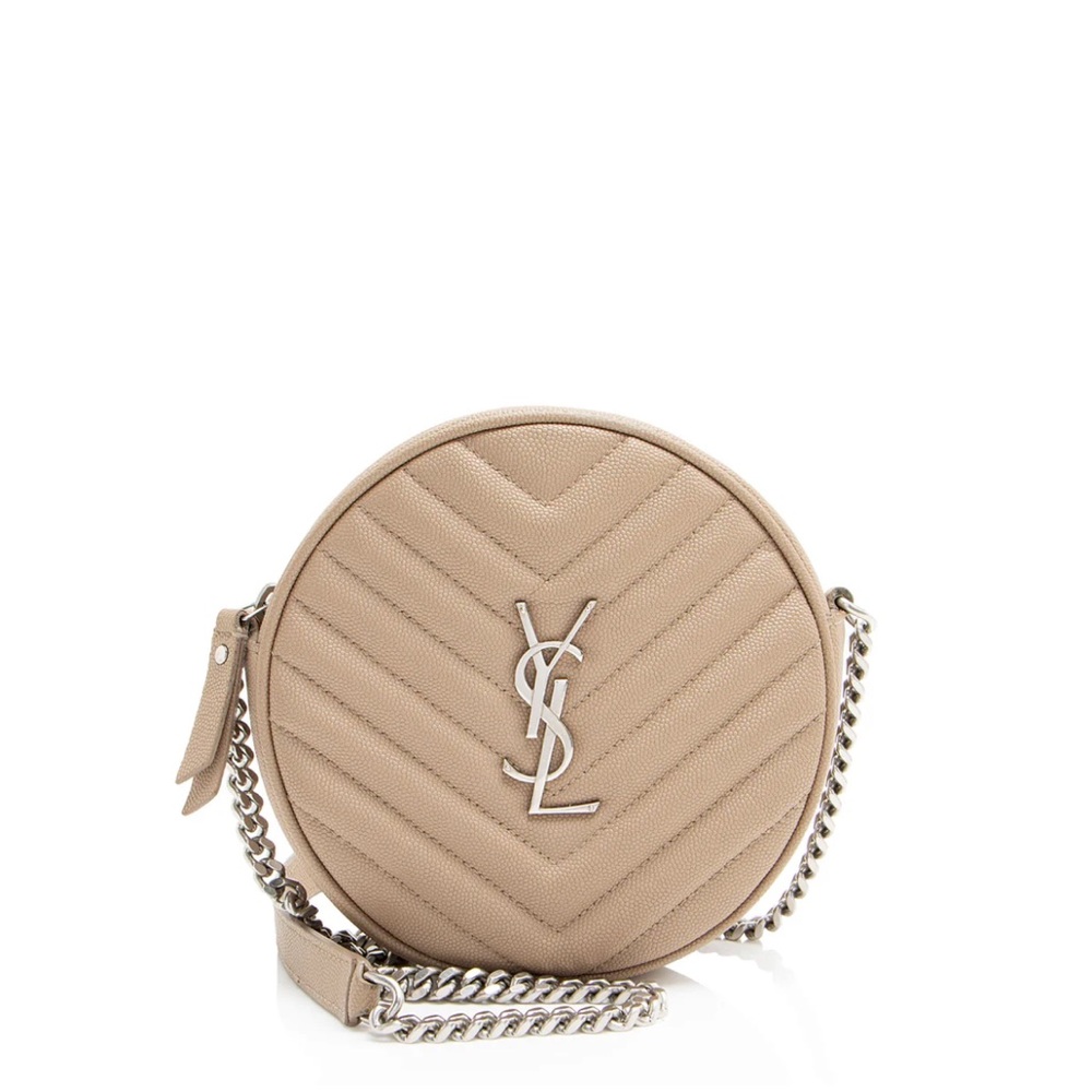 Yves Saint Laurent Tan Chevron Quilted Crossbody Bag - Picture 7 of 10